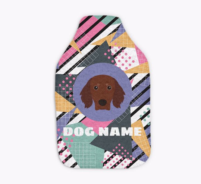 Retro Abstract: Personalized {breedFullName} Hot Water Bottle